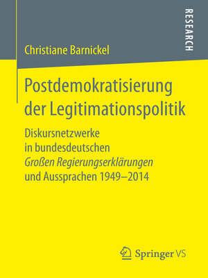 cover image of Postdemokratisierung der Legitimationspolitik
